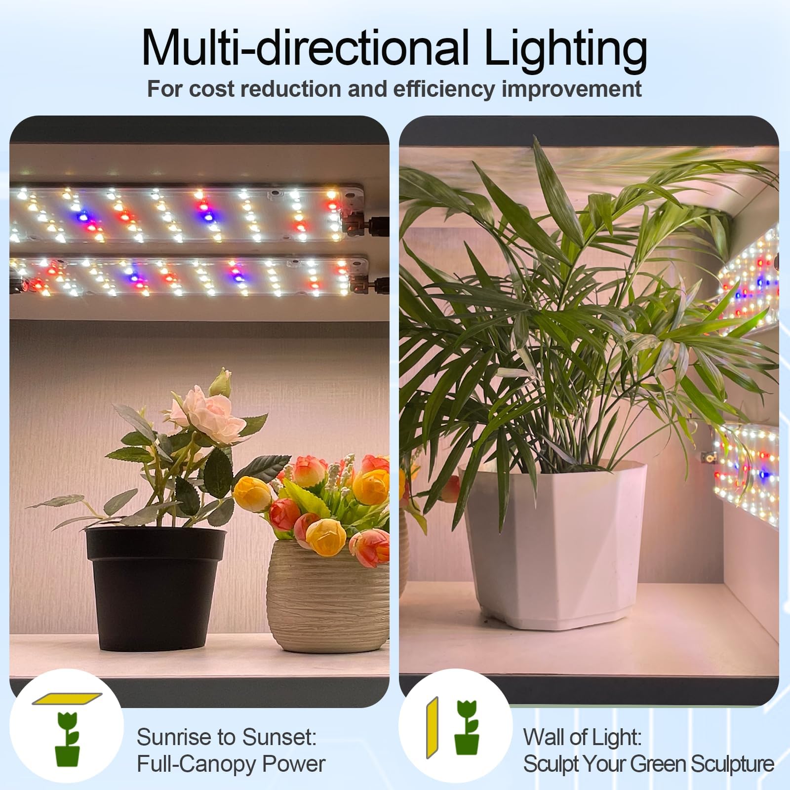 DOMMIA linkable panels extend coverage for larger shelves and setups.
