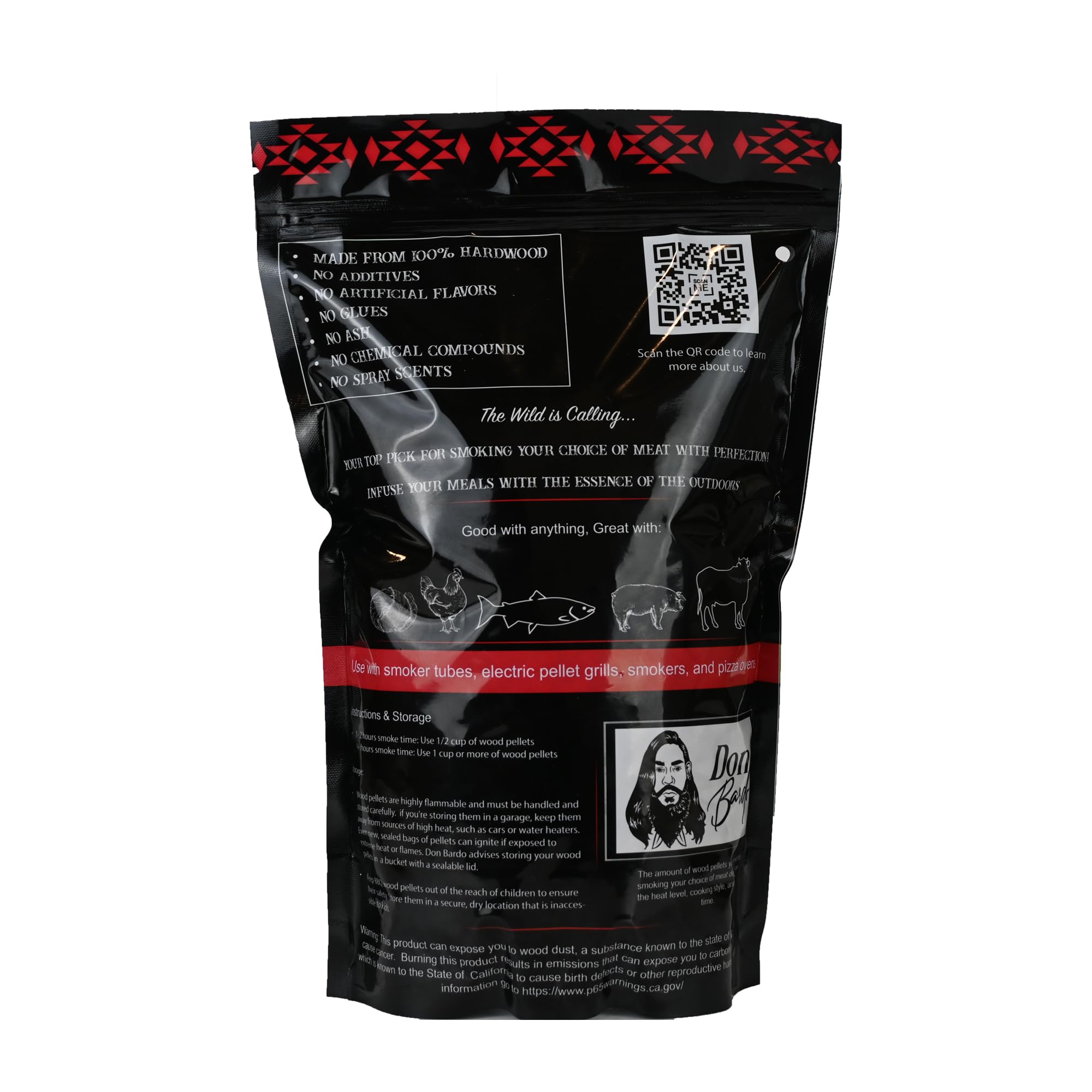 Don Bardo 100% Hickory pellets for bold smoke and deep flavor
