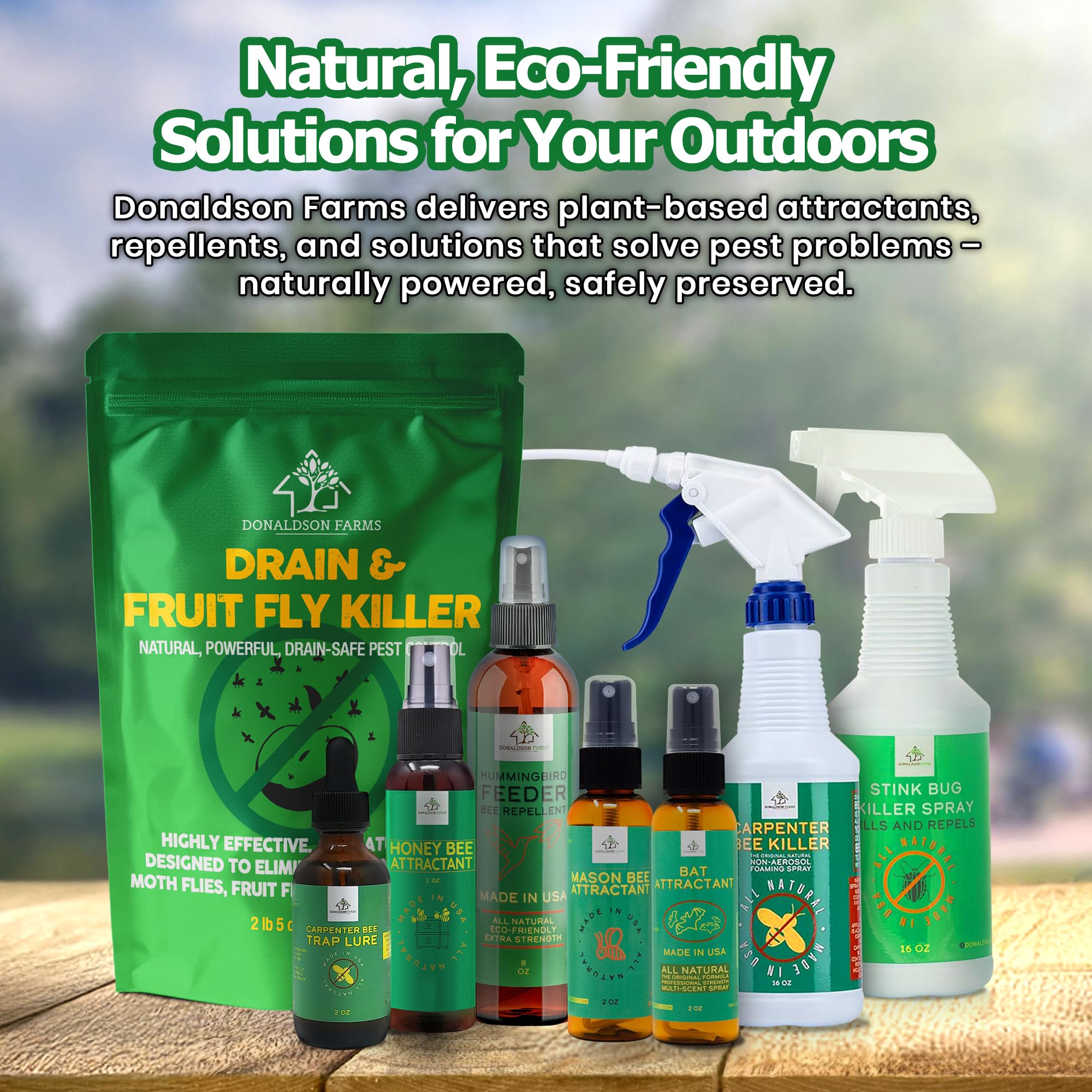 Donaldson Farms 8 oz bottle is easy to apply outdoors.