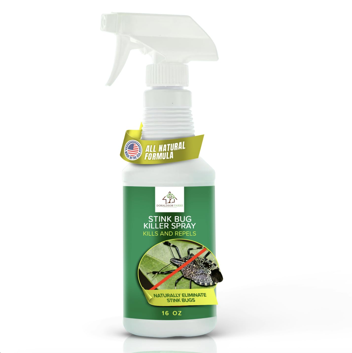 Donaldson Farms stink bug killer bottle 16oz ready for quick home defense.