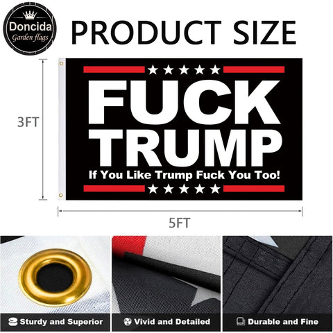 Doncida anti-trump flag with bright colors ideal for rallies or home décor.