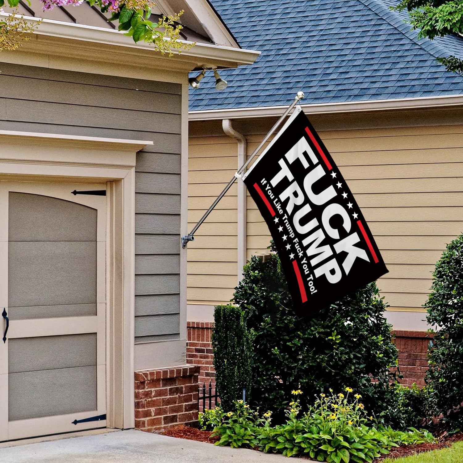 Doncida flag with brass grommets for easy, sturdy mounting inside or outside.