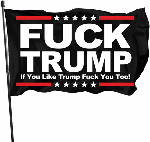 Doncida Fuck Trump Flag 3x5-foot ready for indoor or outdoor display with bold colors.