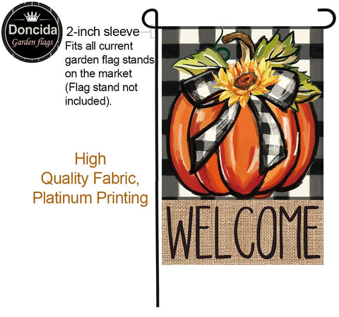 Doncida outdoor yard flags add vibrant color to any garden or lawn.