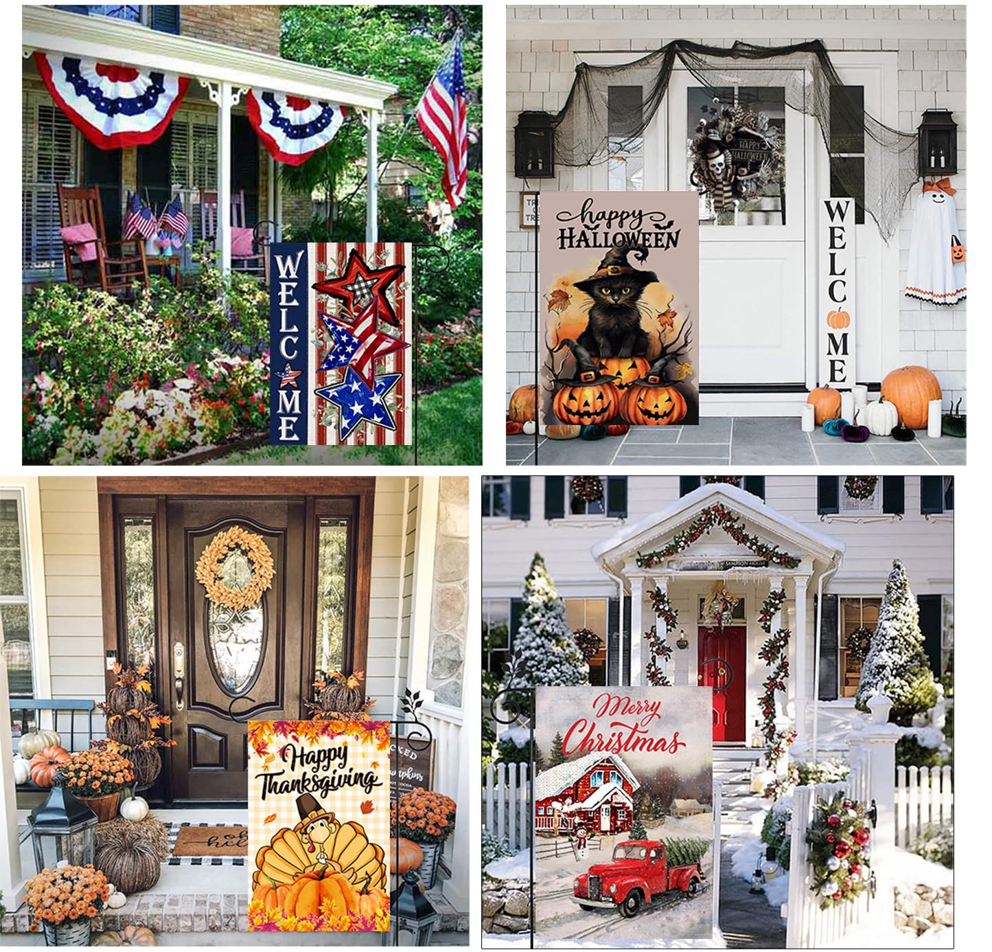 Doncida Christmas flag design brightens winter yard with durable, fade‑resistant fabric