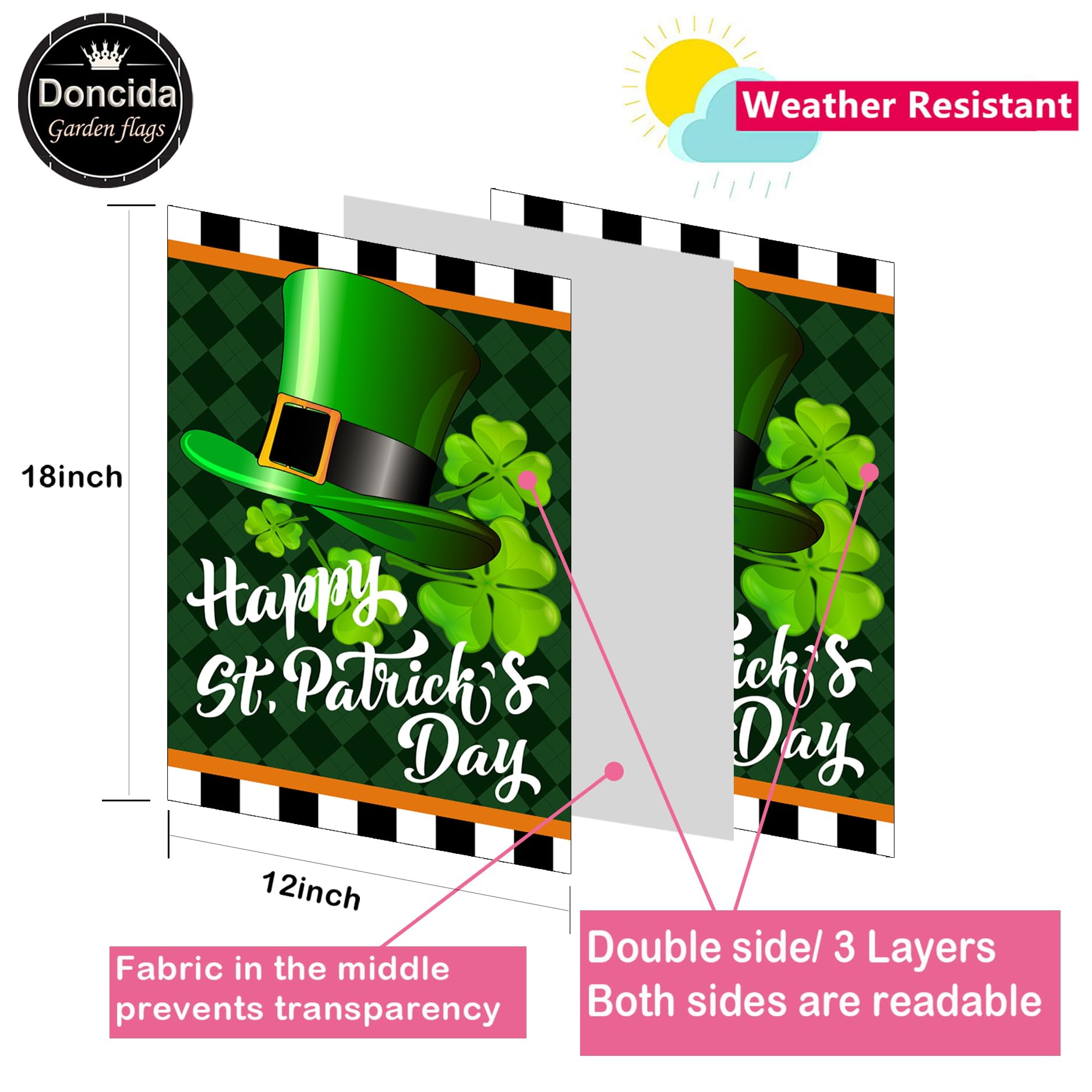 Doncida Valentines flag design enhances year‑round yard charm