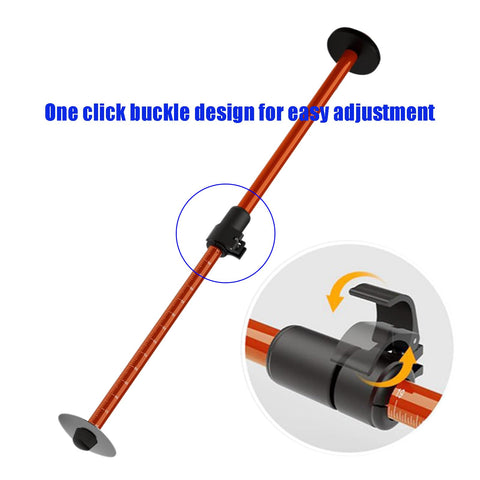 Donfon firewood measuring tool showing a telescopic shaft for adjustable lengths.