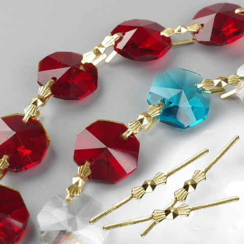 Dong Huang gold crystal connector for secure bead suspension in crafts.