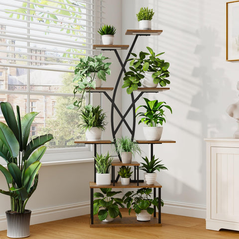 DongRong indoor plant shelf fits living rooms, offices, and patios.