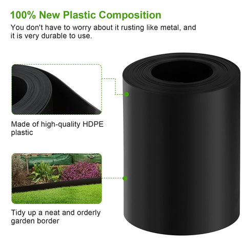 Doniks durable HDPE border barrier resists rust for long-lasting use.