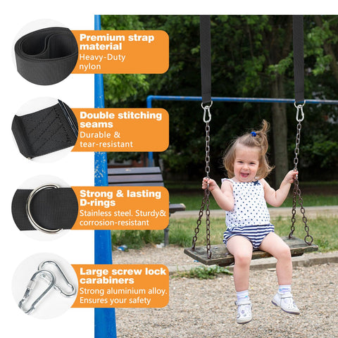 DONILIGA straps wrapped around a branch illustrate secure, adjustable hanging.