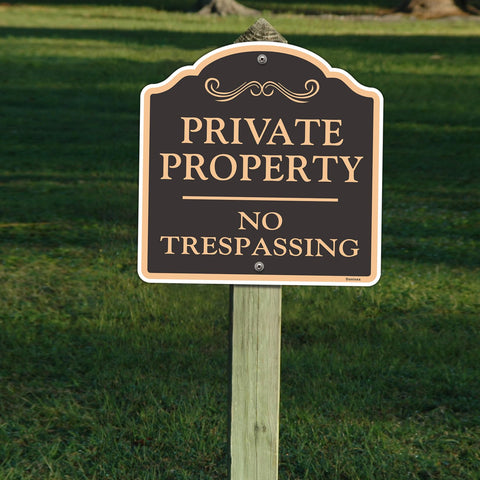 Doninex private property sign built to resist outdoor conditions for years.