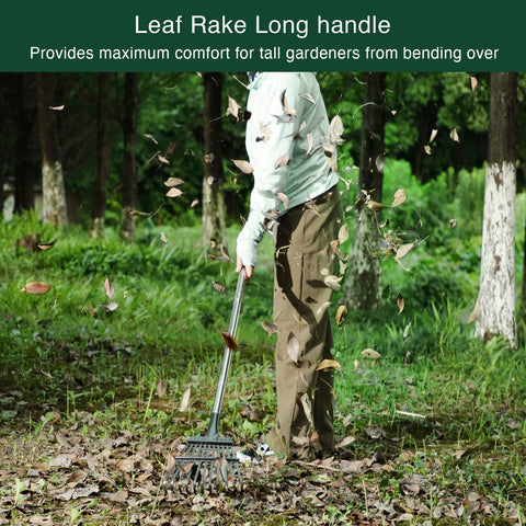 DonSail 11-tine rake head close-up highlighting durable stainless steel construction.