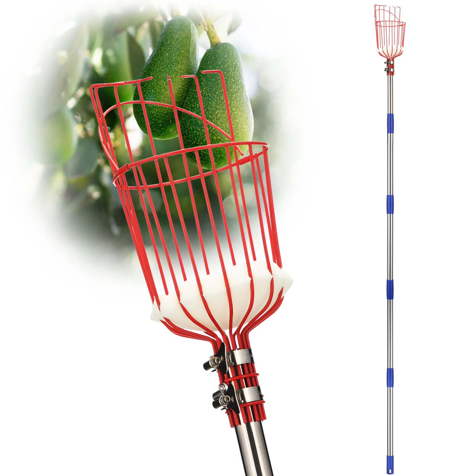 DonSail Pomelo picker basket close-up shows durable steel for safe fruit collection.