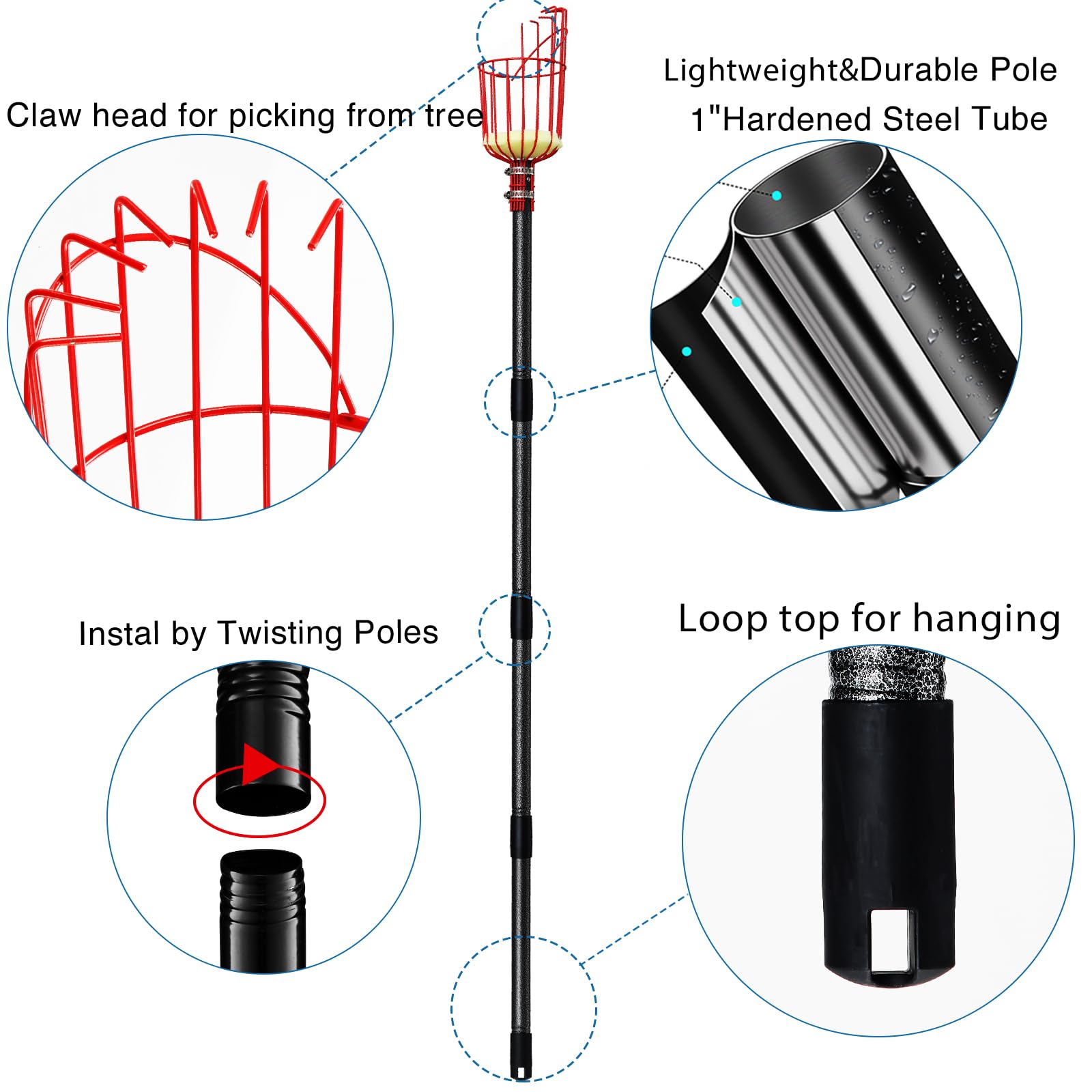 DonSail sturdy 1-inch diameter pole highlighting durable construction