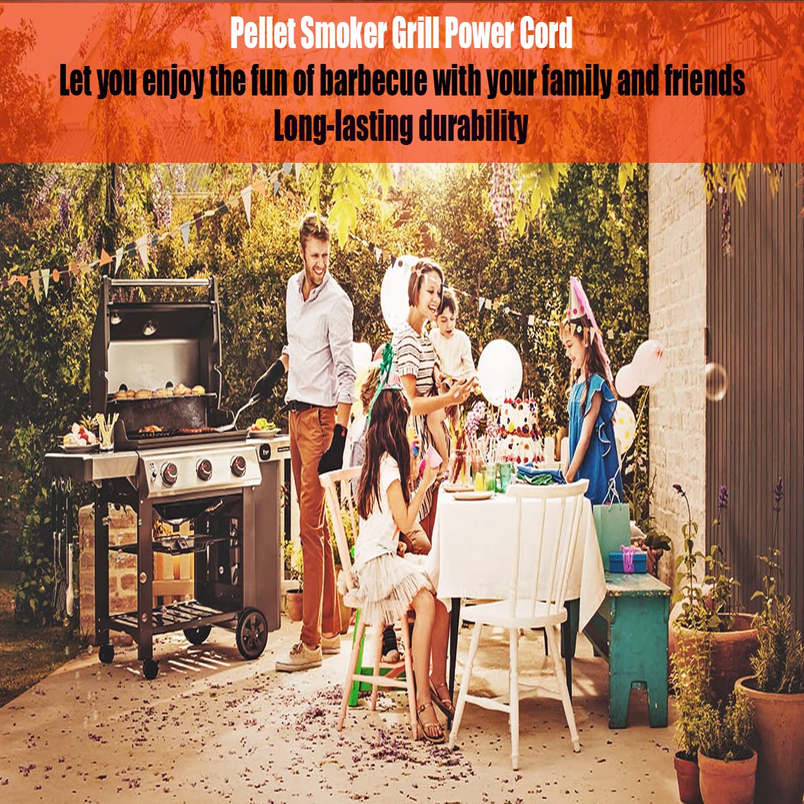DONSIQIZZ Black finish cord suits outdoor grill setups