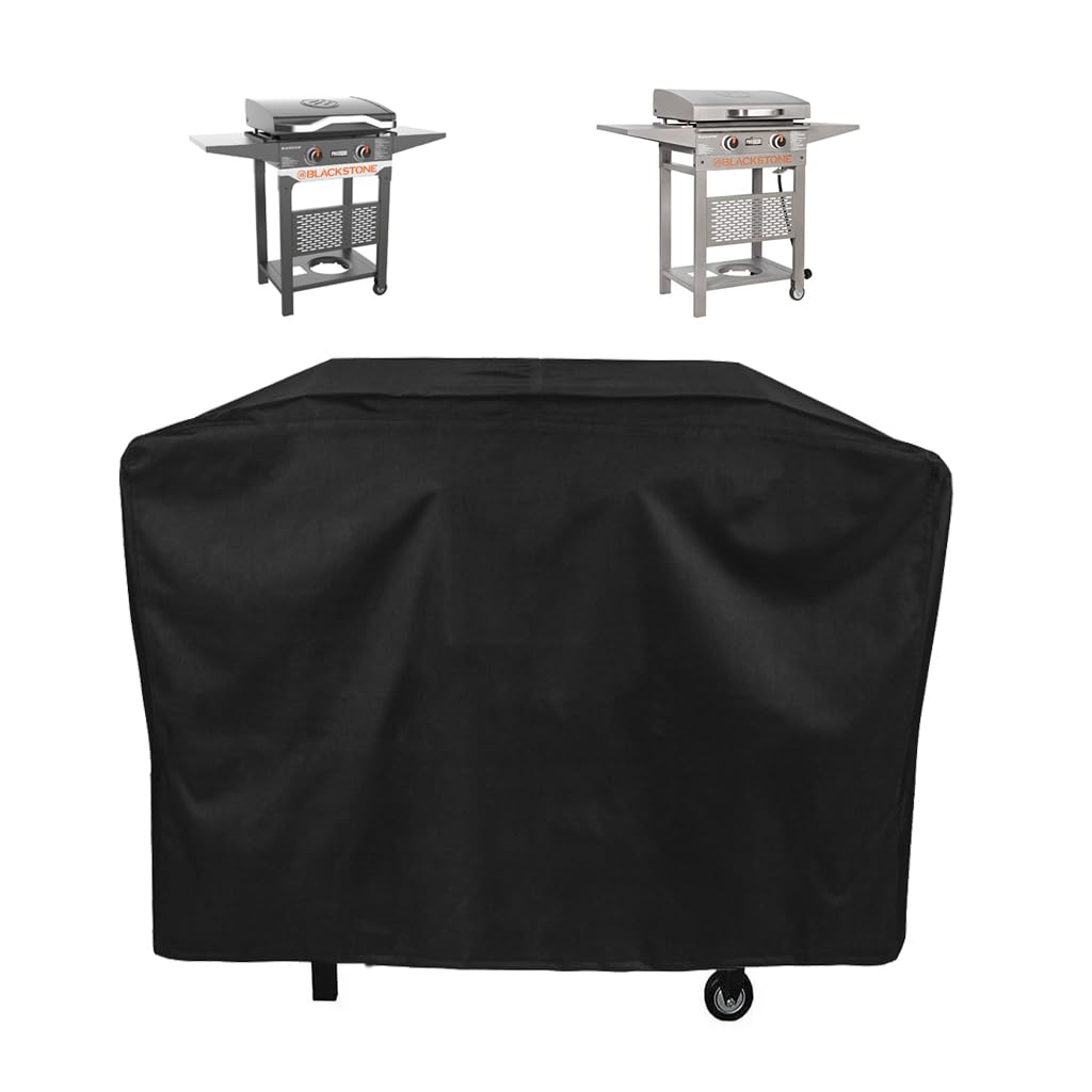 DONSIQIZZ Blackstone 2165 hood cover protects a 22-inch griddle from rain.