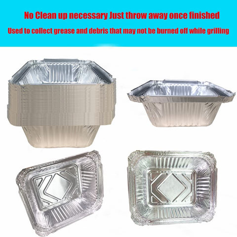 DONSIQIZZ disposable aluminum pans offer mess reduction during outdoor cooking.