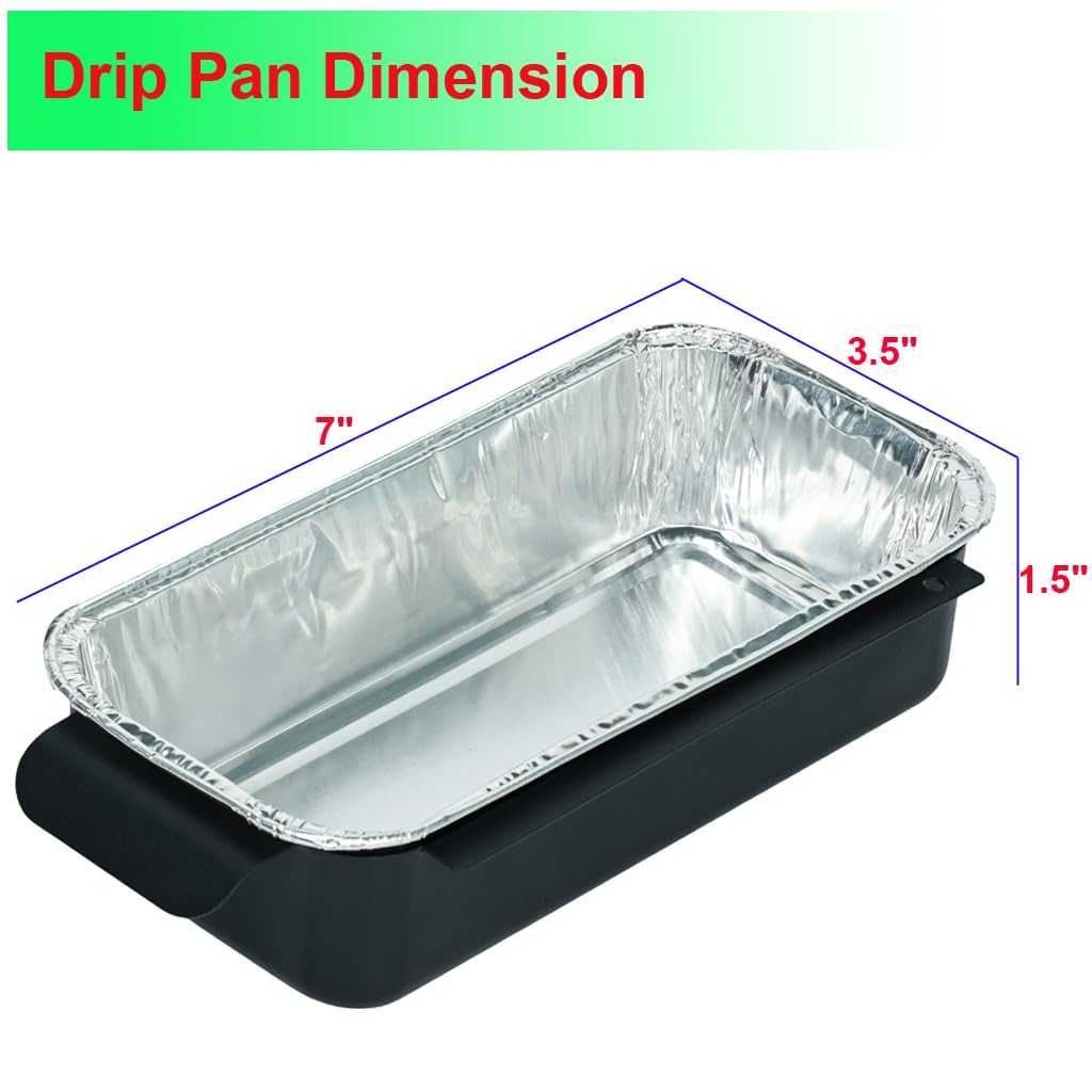 DONSIQIZZ aluminum grease tray shown with CharBroil compatibility for easy disposal.