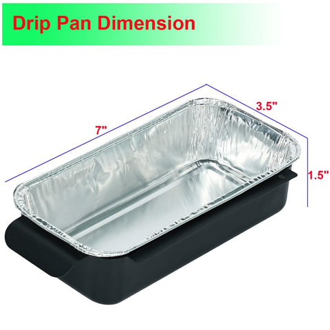 DONSIQIZZ aluminum grease tray shown with CharBroil compatibility for easy disposal.