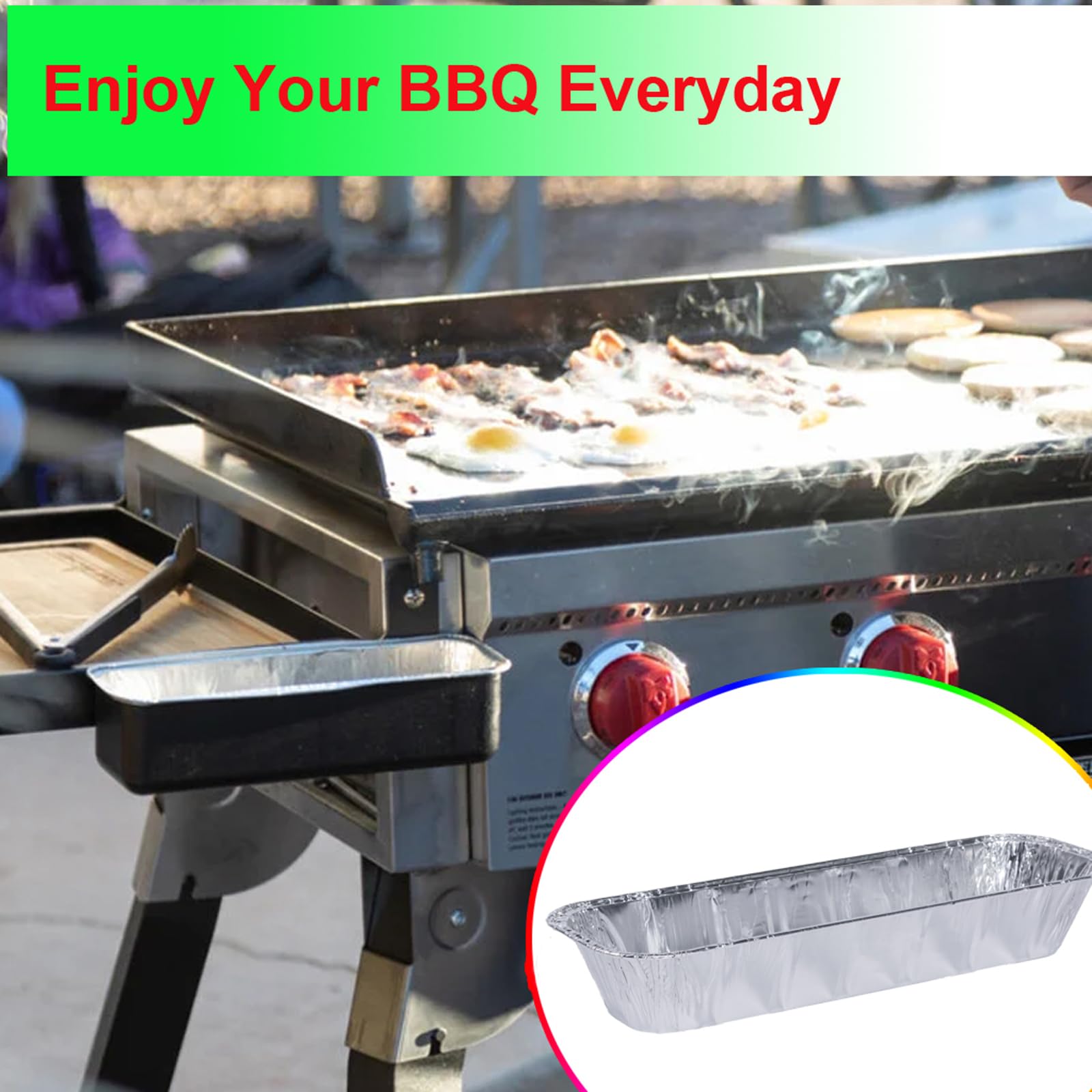 Eco-friendly aluminum liners from DONSIQIZZ enable quick disposal after grilling.