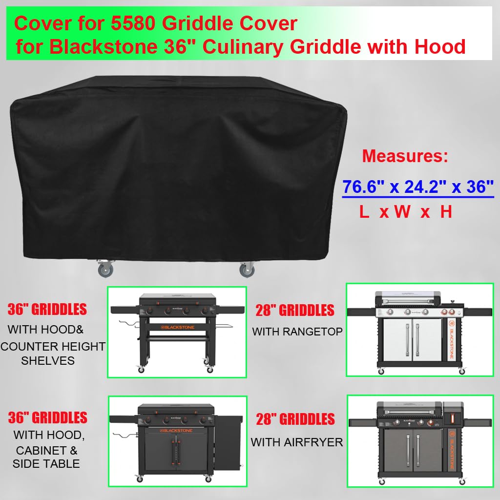 DONSIQIZZ griddle cover for 28-inch range-top setup shields from weather.