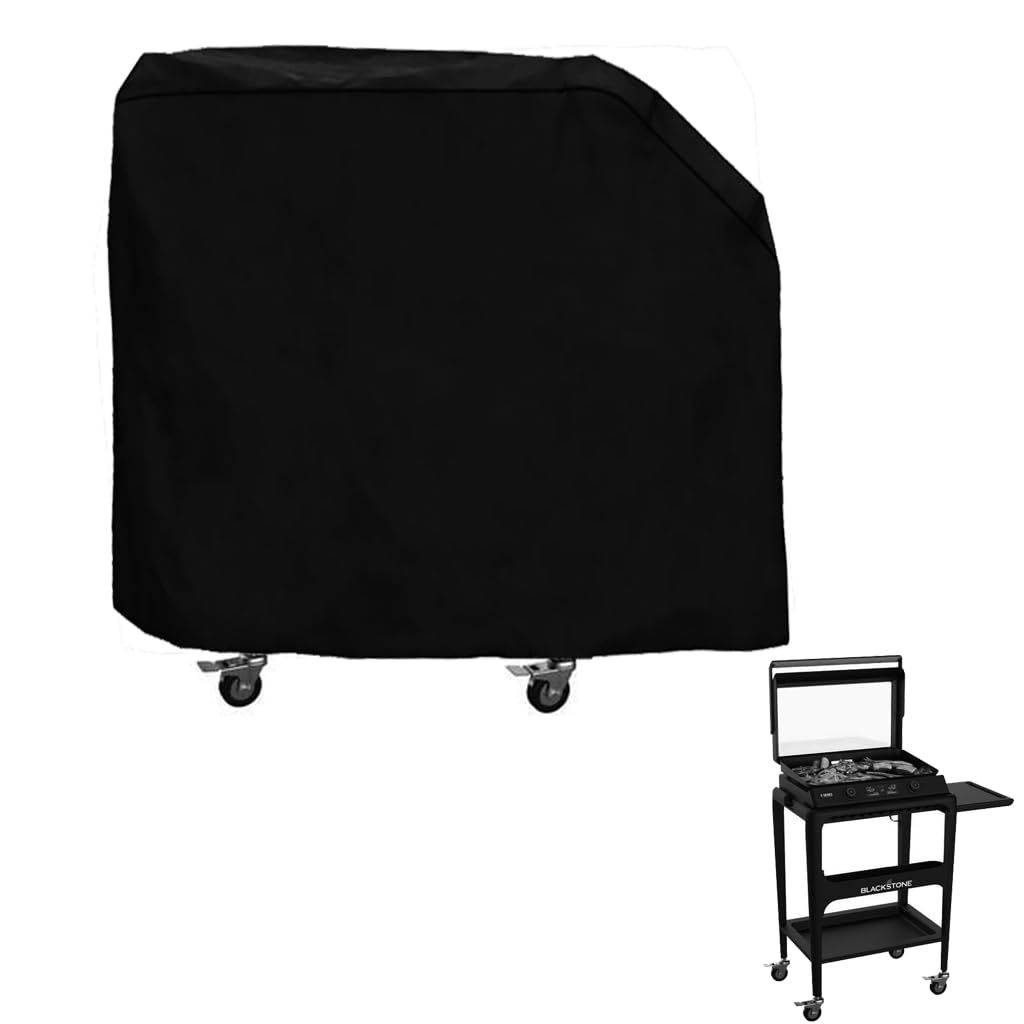 DONSIQIZZ griddle cover for electric 22-inch e-series protecting prep cart from rain.