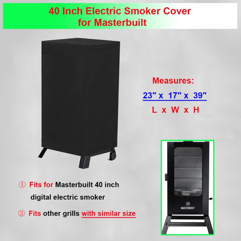 DONSIQIZZ Masterbuilt 40-Inch smoker cover front view showing secure fit