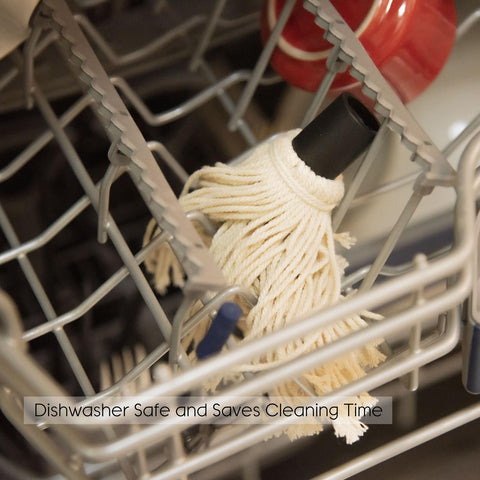 Compact two-mop kit with spare heads for all day barbecue sessions