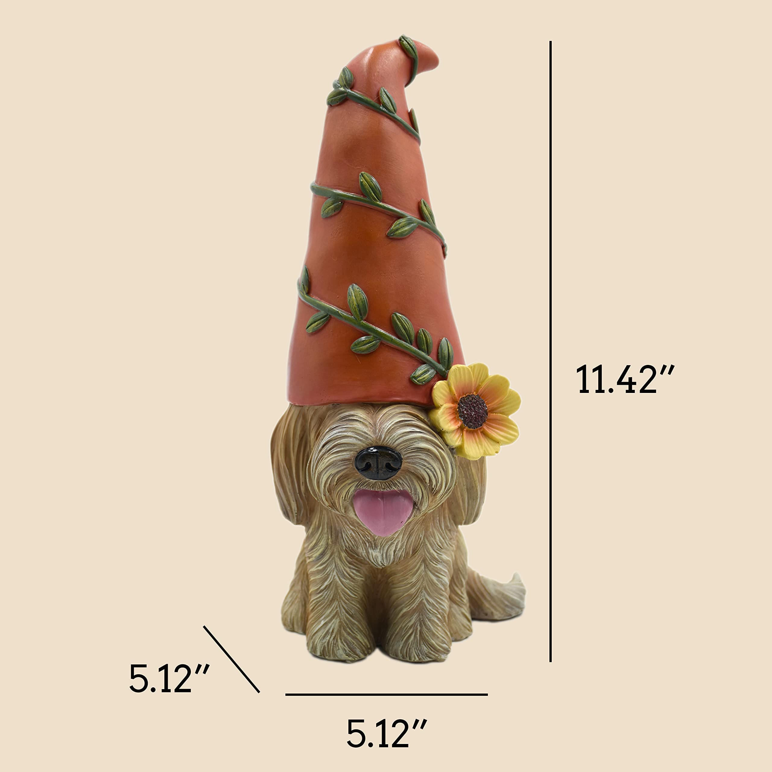 Doodle Gnome original garden gnome statue in resin ensures weather-resistant display.