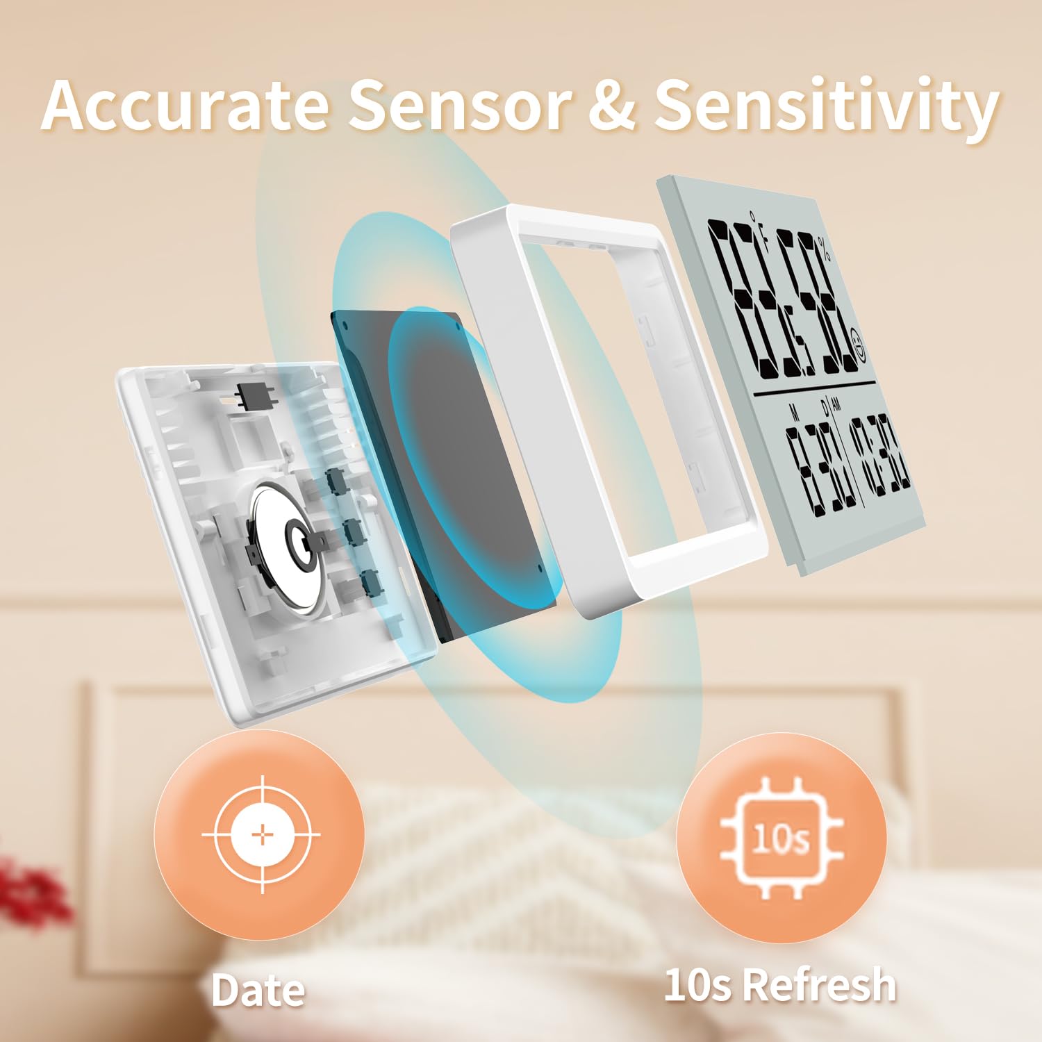 DOOMAY calibration feature lets you fine-tune readings for room accuracy.