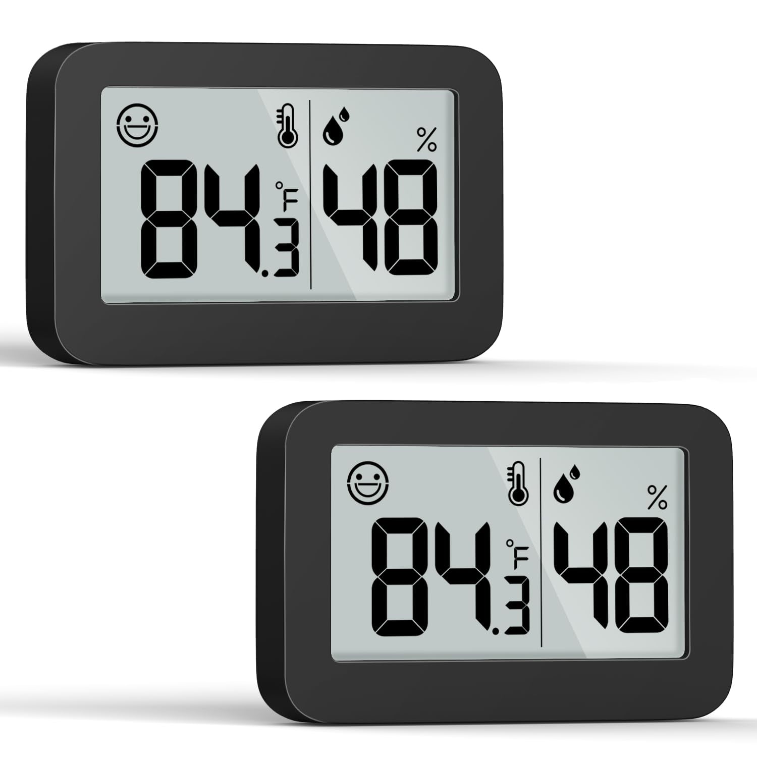 DOOMAY mini hygrometer display readout shows temperature and humidity clearly.