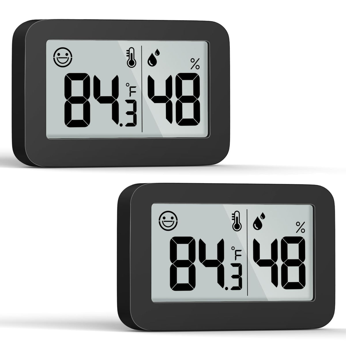 DOOMAY mini hygrometer display readout shows temperature and humidity clearly.