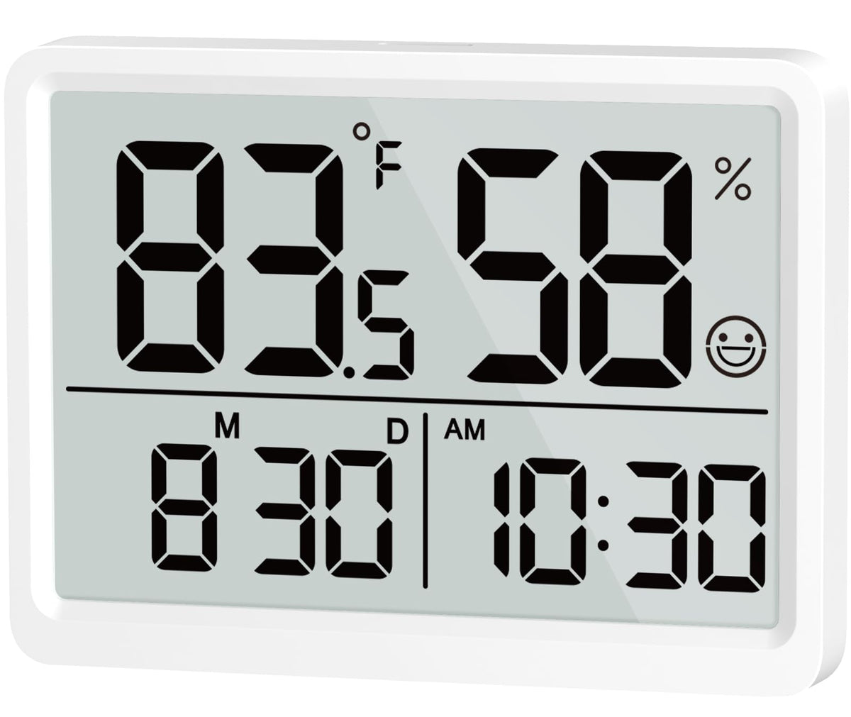 DOOMAY room thermometer with LCD display shows temp and humidity at a glance, ideal for quick checks.