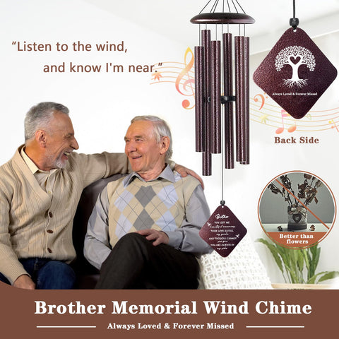 Doopeer bronze wind chime six tubes tuned for calming melodies in breezes.