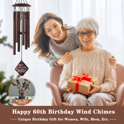 Doopeer 60th birthday gift wind chime with elegant bronze finish.