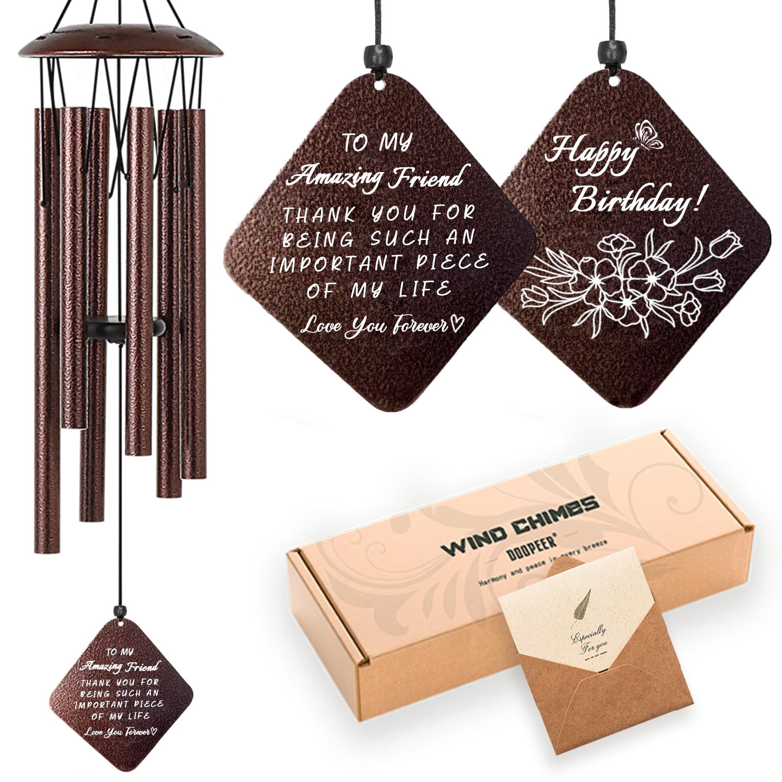 Doopeer bronze wind chime, 32-inch design, enhances outdoor space with soothing tones.