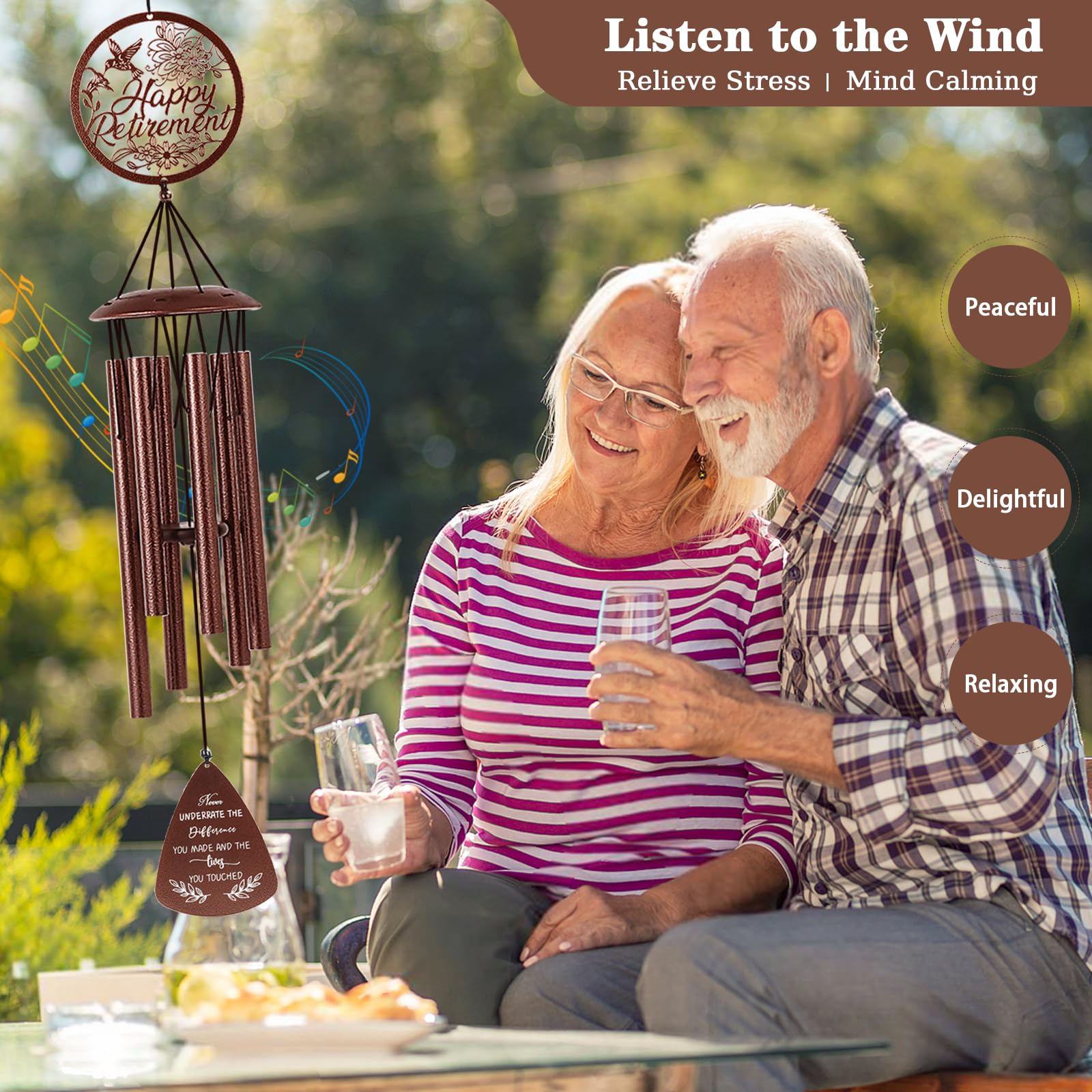 Doopeer hummingbird wind chime bronze finish ready for outdoor use.