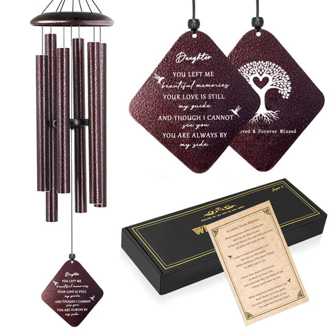 Doopeer memorial wind chimes bronze closeup, durable outdoor finish.