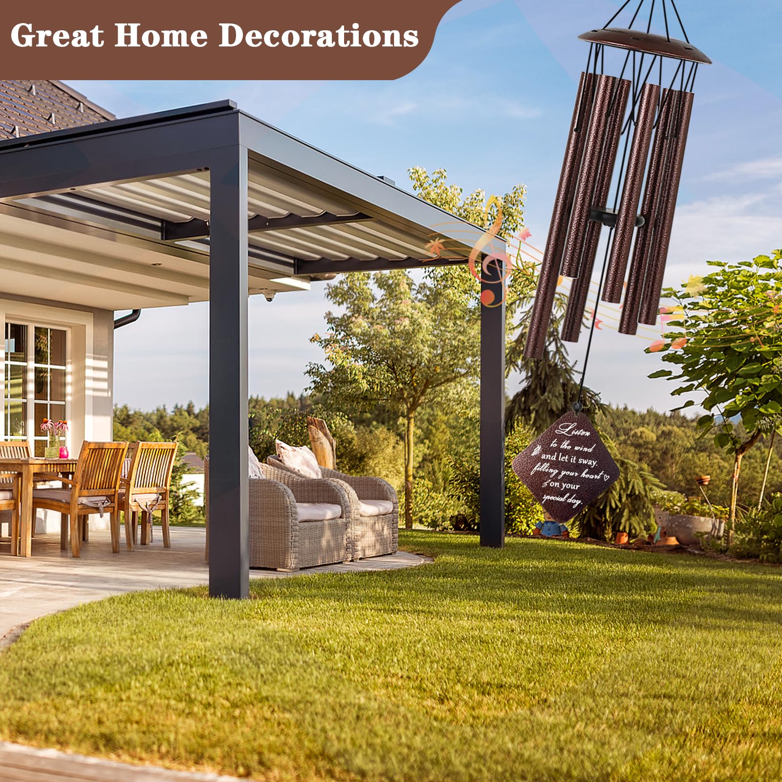 Doopeer outdoor wind chime ideal for courtyard or balcony and curb appeal