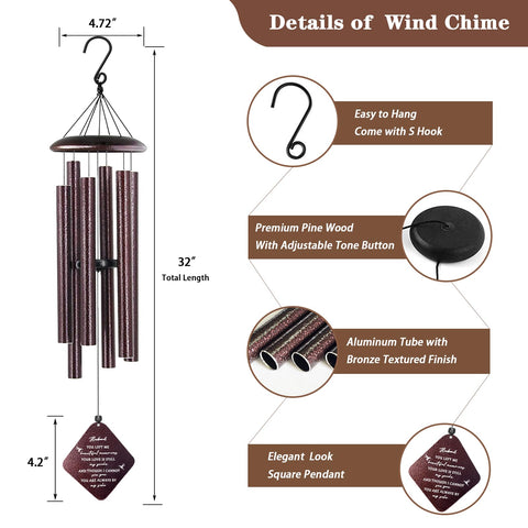 Doopeer porch garden display wind chime for peaceful outdoor memory.