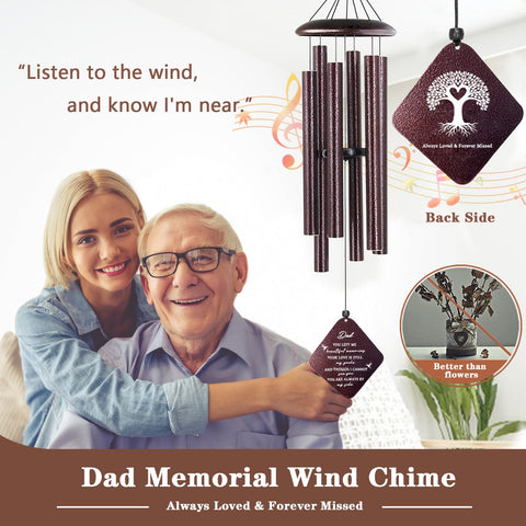 Doopeer wind chimes bronze memorial for loss of father, adds peaceful soundscape.