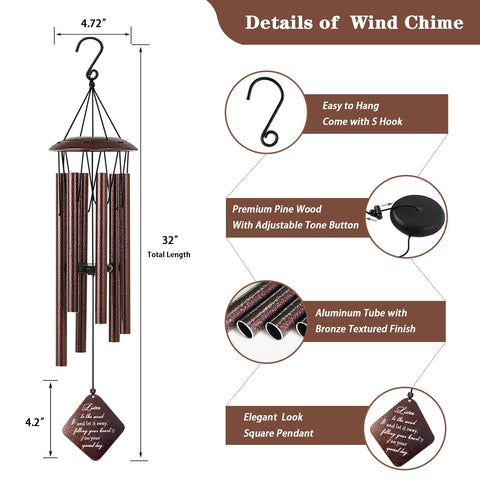 Doopeer weather-resistant wind chime ideal for garden, balcony, or courtyard.