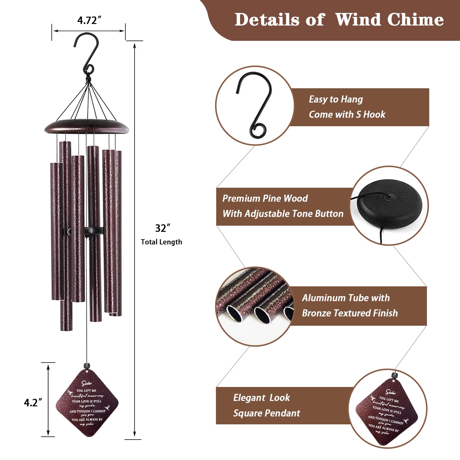 Doopeer weatherproof outdoor wind chime built to endure elements