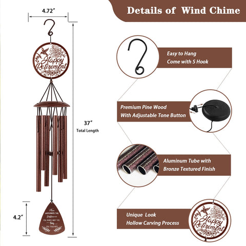 Doopeer wind chime with adjustable striker for customizable tones.