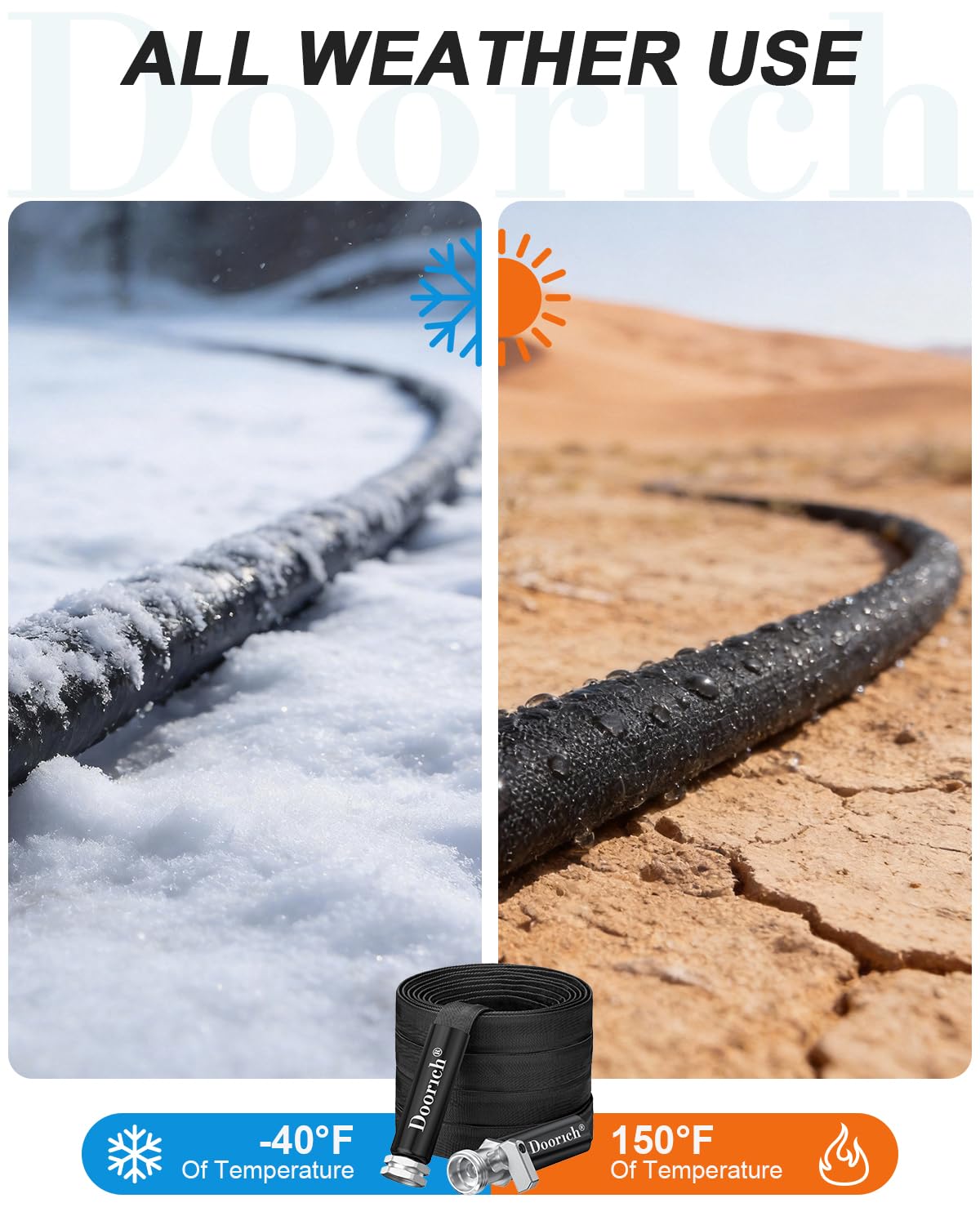 Doorich 600 psi burst strength withstands high-pressure cleaning and steady watering.