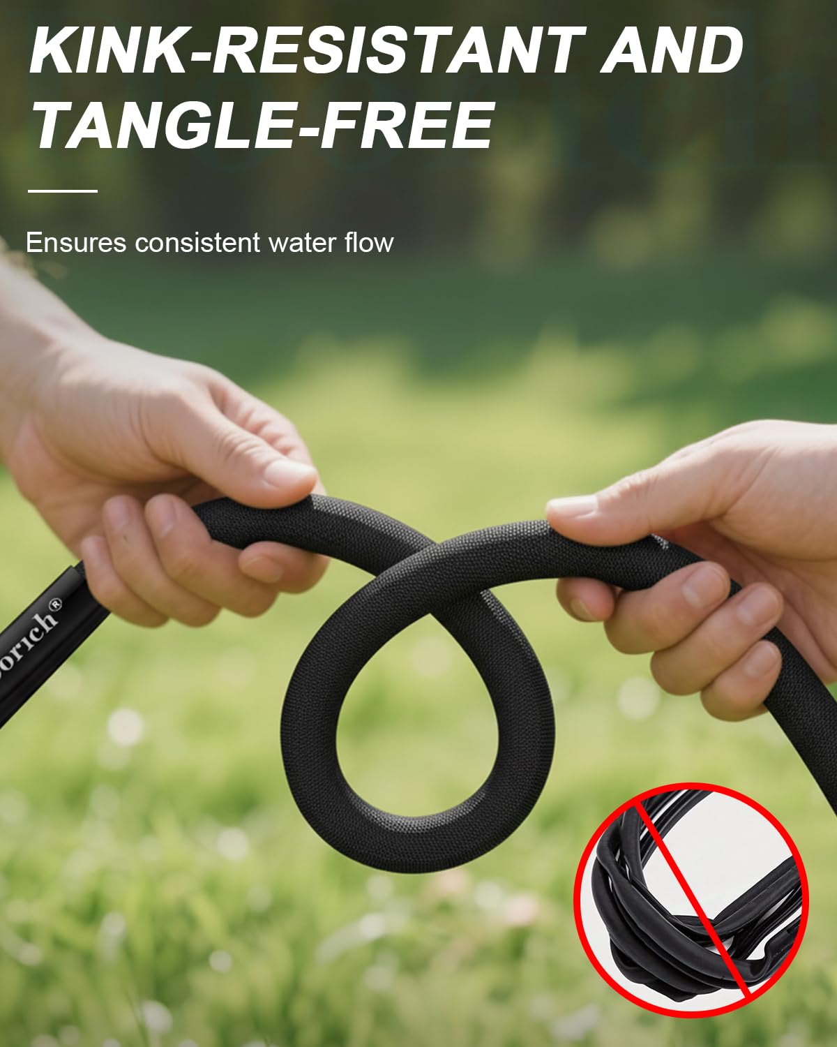 Doorich hose coils compactly for easy storage in small spaces.