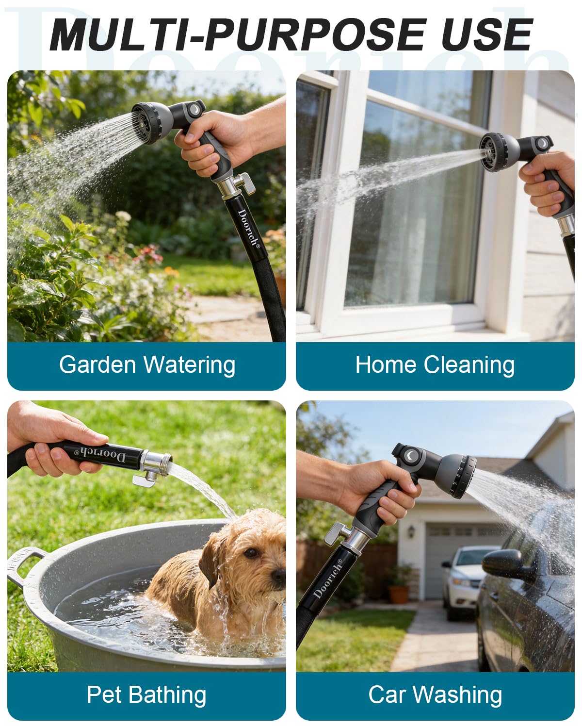Doorich includes extra washers and connectors for quick fittings.