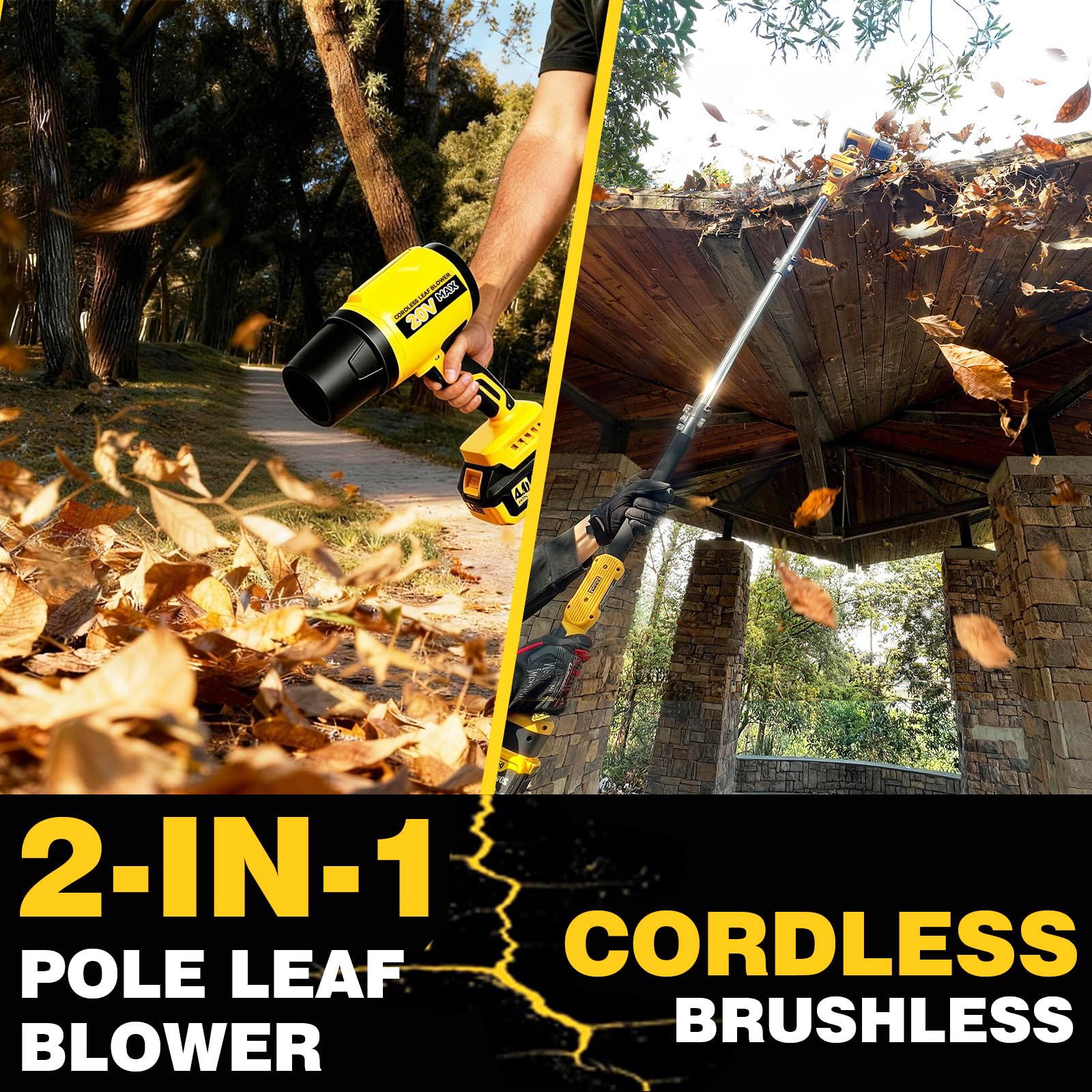 DOOYUTOOL 740CFM 190MPH performance clears leaves and debris efficiently.