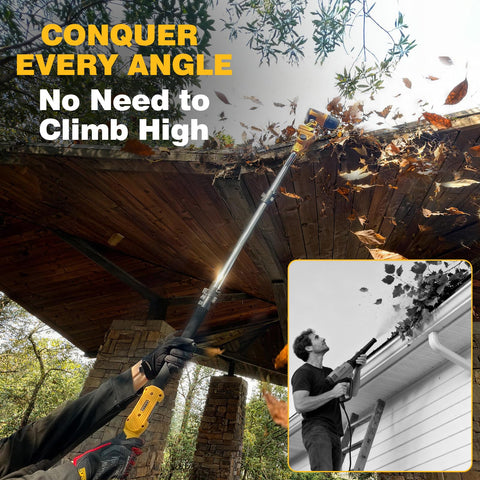 DOOYUTOOL 77-inch pole extends reach to gutters and eaves.